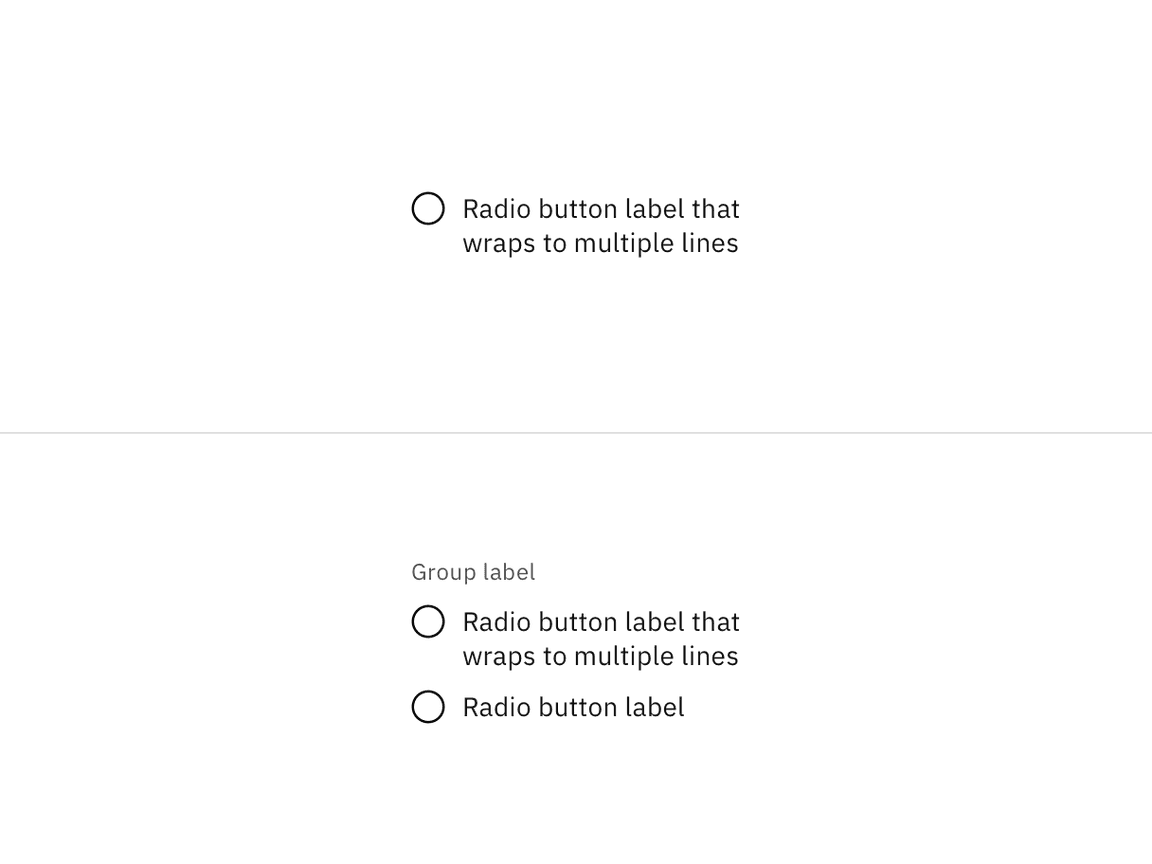 Spacing between a radio button and other components in a form